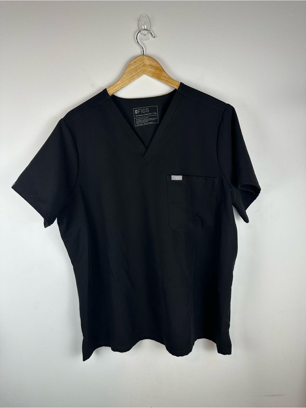 Figs Black Catarina One-Pocket Scrub Top Women’s Sz XXL